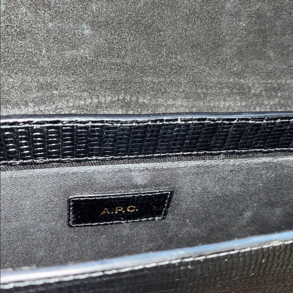 A.P.C. Black Grace Baguette Bag - Lizard Embossed - Picture 12 of 14